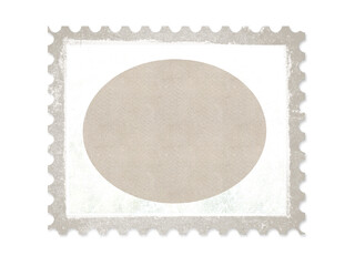Vintage postage stamp beige and white postage stamp with copy space