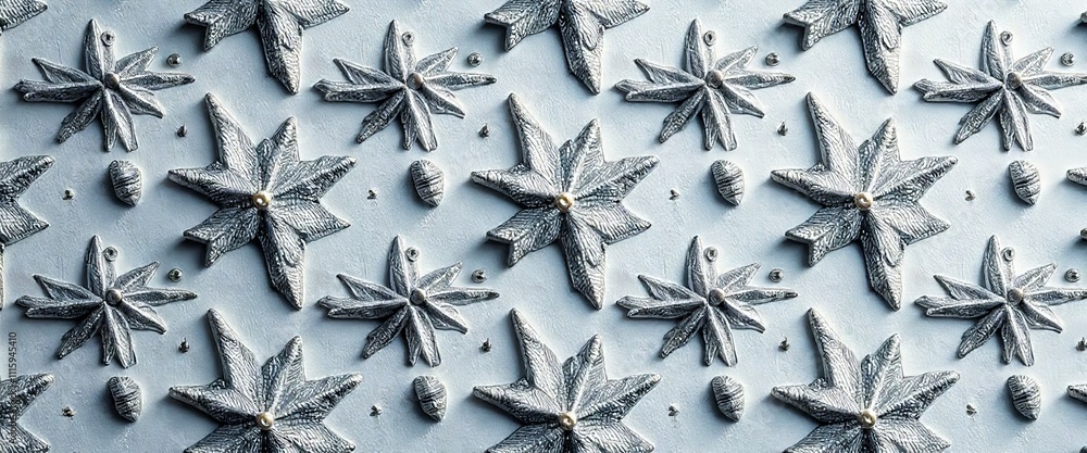Poster a snowflake pattern is made of silver and gold. the snowflakes are arranged in a way that creates a 