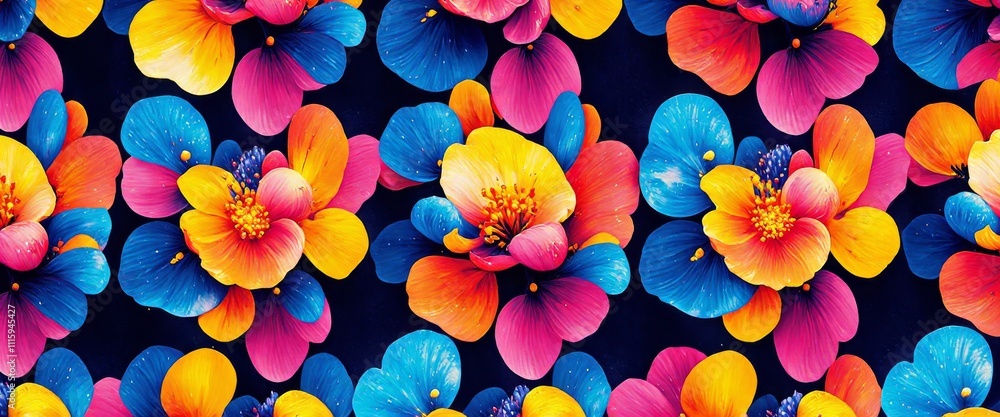 Poster a red and white patterned background with a red flower in the center. the flower is surrounded by a 
