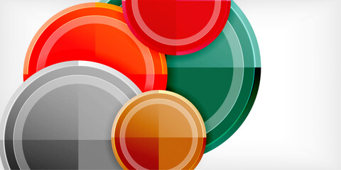 Obraz premium Abstract background - multicolored circles, trendy minimal geometric design, vector illustration