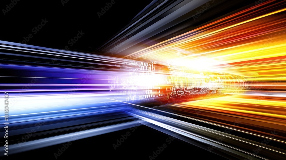 Poster high-speed data stream: a visual representation of digital information transfer
