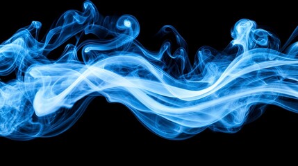 Fototapeta premium Abstract Blue Smoke Wave Elegant Swirls Flowing Design Background Texture