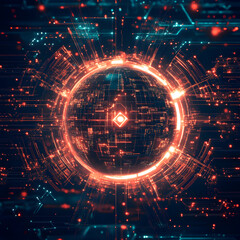 Obraz premium Dynamic digital interface creation futuristic environment abstract visualization technology concept high-tech aesthetics