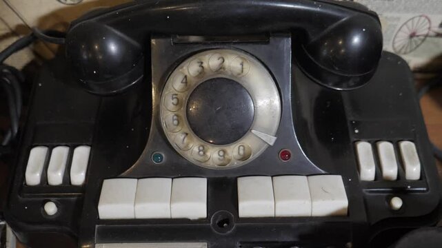 Old Dial Telephone On The Desk Of Official, Derector
