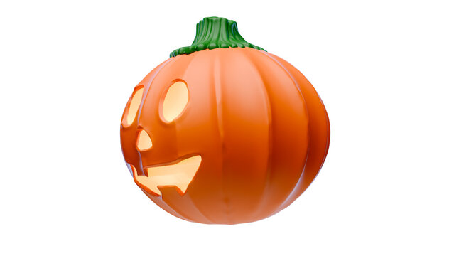 Pumpkin head illustration. 3d render. PNG with alpha in high resolution. Halloween ilustrations.
