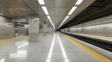 Minimalist Train Station Platform with Modern Design