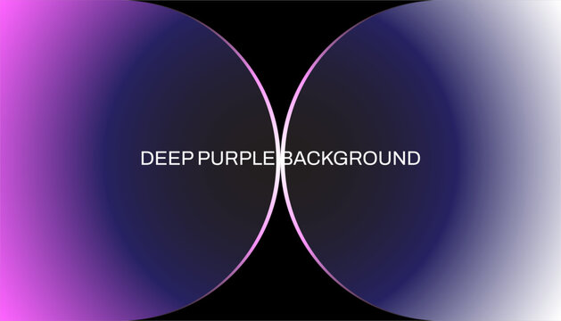 The background design is an elegant gradient of dark purple and black, combining two symmetrical circles with a soft gradient from purple to blue on the left and right sides. This modern and minimalis
