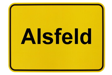 Illustration eines Ortsschildes der Stadt Alsfeld in Hessen