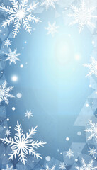 Snowflake background with delicate white patterns on a cool blue backdrop for winter designs
