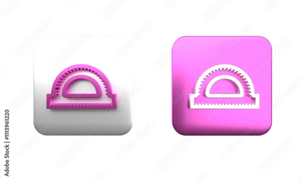 Poster colorful protractor grid for measuring degrees icon isolated on white background. tilt angle meter. 