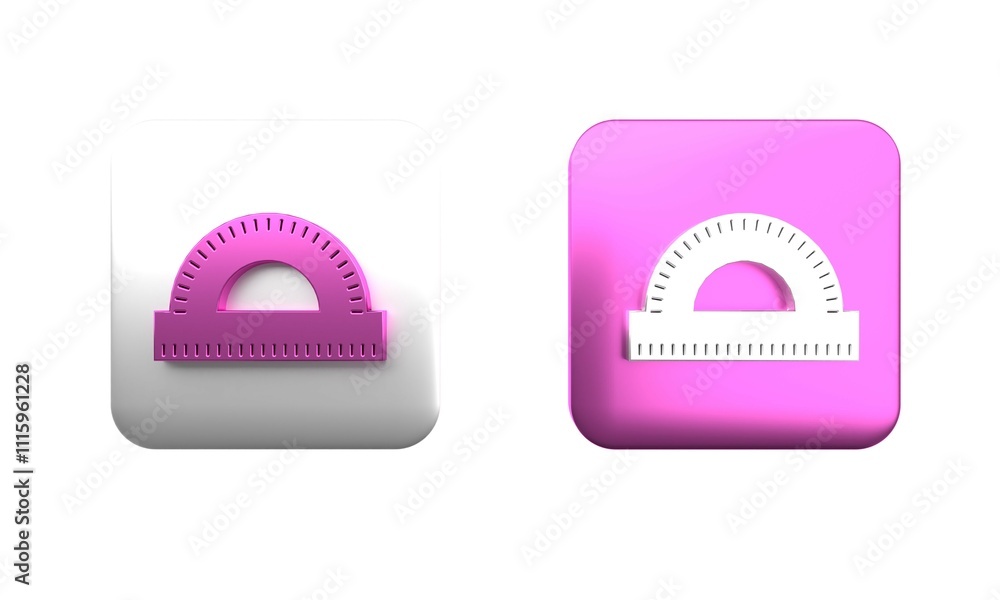 Poster colorful protractor grid for measuring degrees icon isolated on white background. tilt angle meter. 
