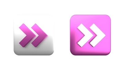 Obraz premium Colorful Arrow icon isolated on white background. Direction Arrowhead symbol. Navigation pointer sign. Square button. 3D render illustration