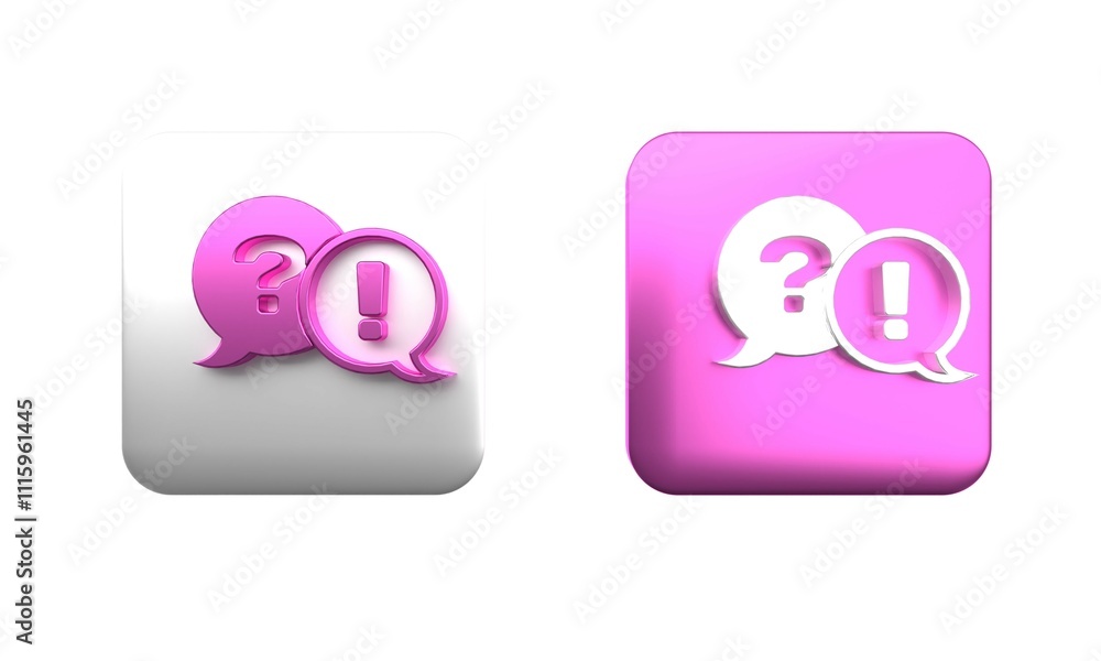 Aufkleber colorful speech bubbles with question and exclamation icon isolated on white background. faq sign. c