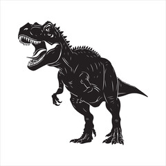 Fototapeta premium set of vector dinosaur different types silhouette 