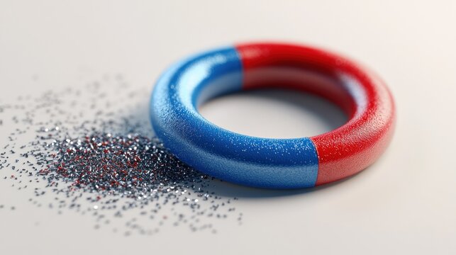 Blue and Red Magnet Attracting Metal Glitter