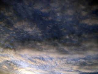 Dark Moody Cloudy Blue And Red Sky at Sunset Rainclouds