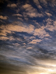 Dark Moody Cloudy Blue And Red Sky at Sunset Rainclouds