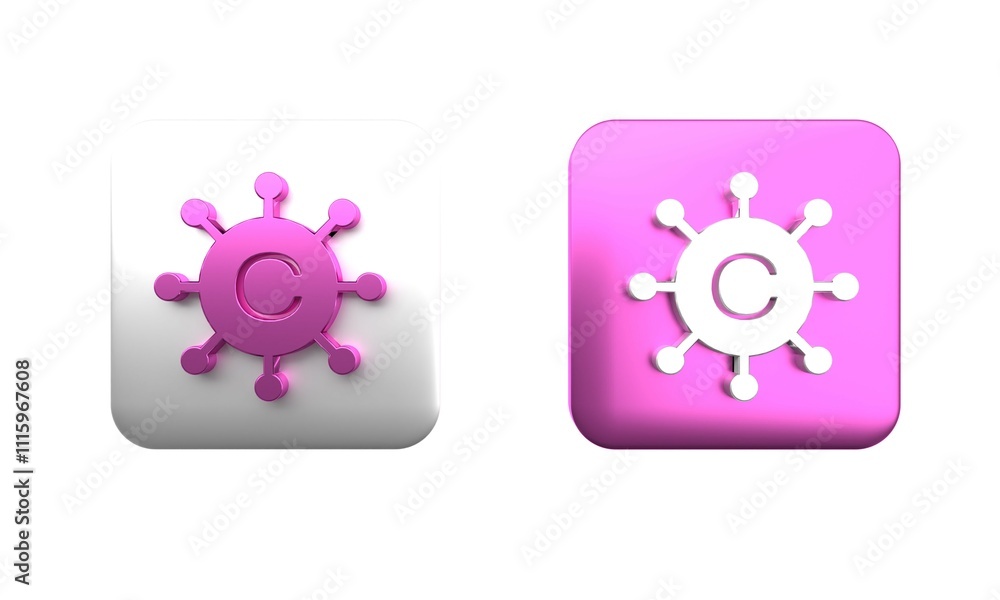 Poster colorful copywriting network icon isolated on white background. content networking symbol. copyright