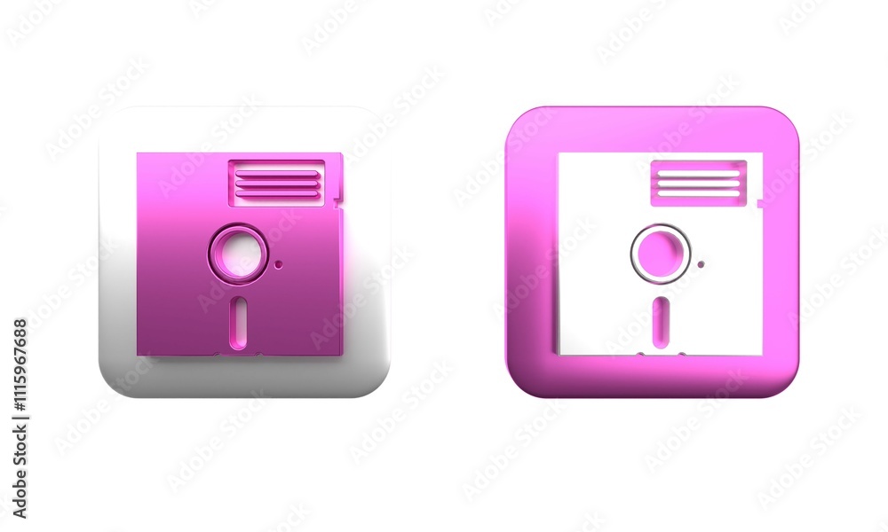 Poster colorful floppy disk in the 5.25-inch icon isolated on white background. floppy disk for computer da