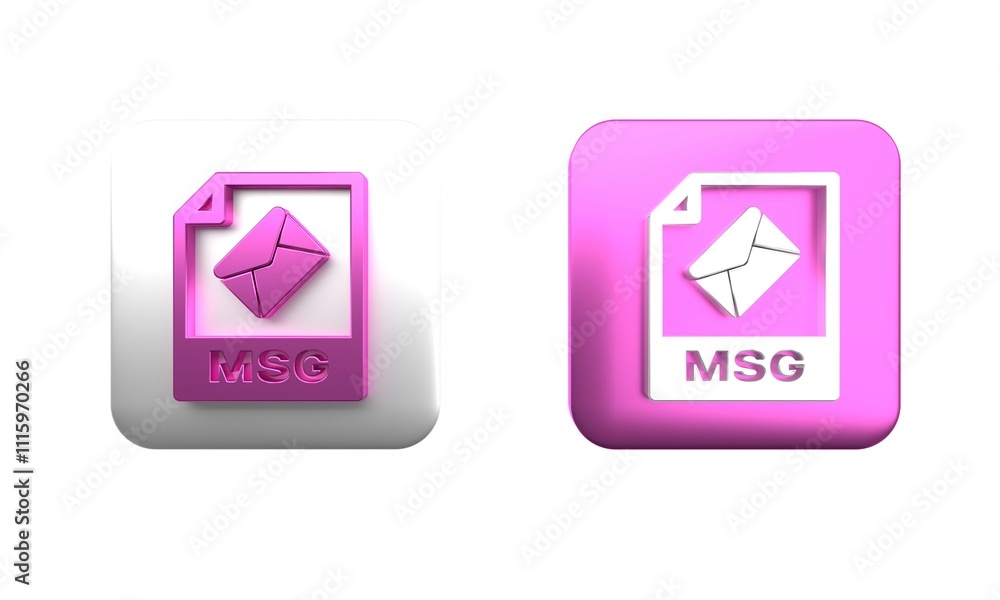Poster colorful msg file document. download msg button icon isolated on white background. msg file symbol. 