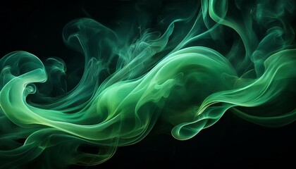 Obraz premium green smoke on black background