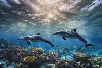 Naklejka premium ITALIA-ACQUARIO-GENOVA. Beautiful simple AI generated image