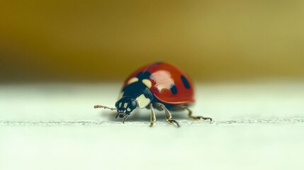Fototapeta premium Close up Ladybug on White Nature Insect Macro Photography