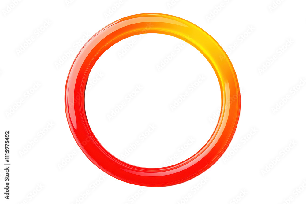 Poster stylized circular shape with a gradient from red to orange, perfect for modern design. transparent b