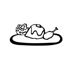 illustration of food in a plate