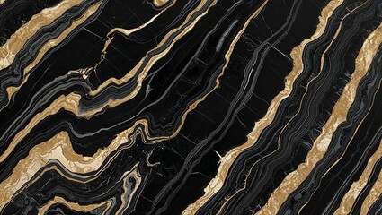 Obraz premium A highly detailed, high-contrast, and intricately patterned gold vein marble texture featuring mesmerizing dark veins