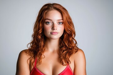 Fototapeta premium Six-year girl runs with a swimming circle swim in the sea. Beautiful simple AI generated image