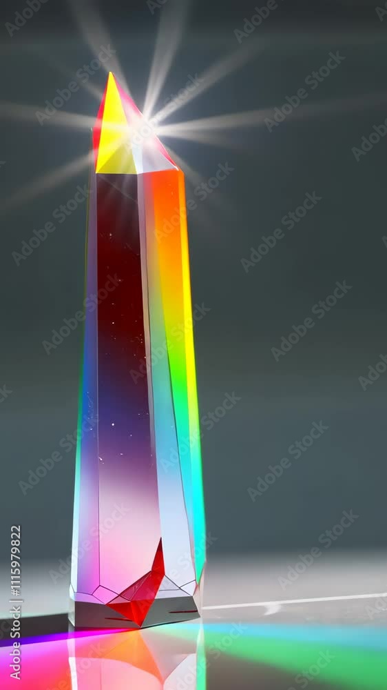 Poster captivating crystal prisms refracting light into a dazzling array of colors