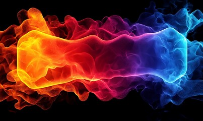 Obraz premium Dynamic swirls of color showcasing flowing patterns against a dark background in vibrant hues of orange, pink, and blue 