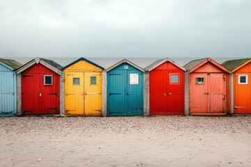 Naklejka premium View of beach and water, Flic-en-Flac, Mauritius. Beautiful simple AI generated image