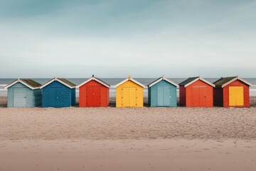 View of beach and water, Flic-en-Flac, Mauritius. Beautiful simple AI generated image