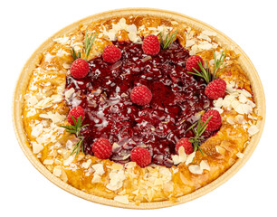 Freshly baked raspberry galette