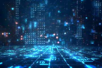 Fototapeta premium Digital constellations morph from calendar dates in a metaverse-themed background.