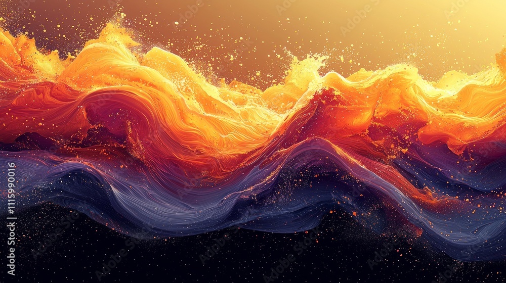Aufkleber dynamic swirling patterns vibrant hues gracefully transition softer tones symbolizing journey embrac