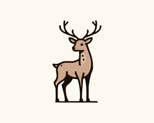 cute deer silhouette vector illustration