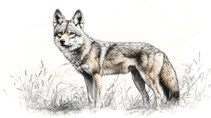 Majestic dingo running pencil sketch images showcasing flowing artistic details