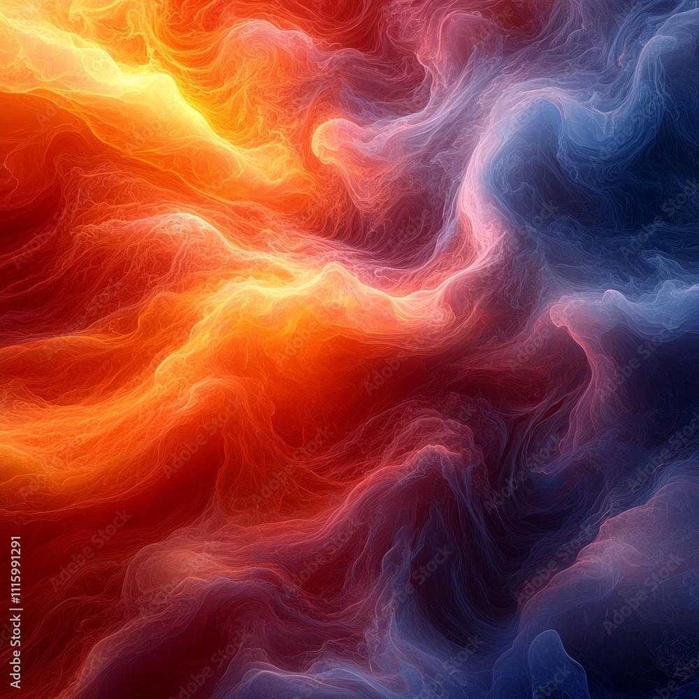 Poster Dynamic swirling patterns vibrant hues transition softer tones symbolizing adaptability and personal transformation. Elements flowing lines enhance theme resilience.