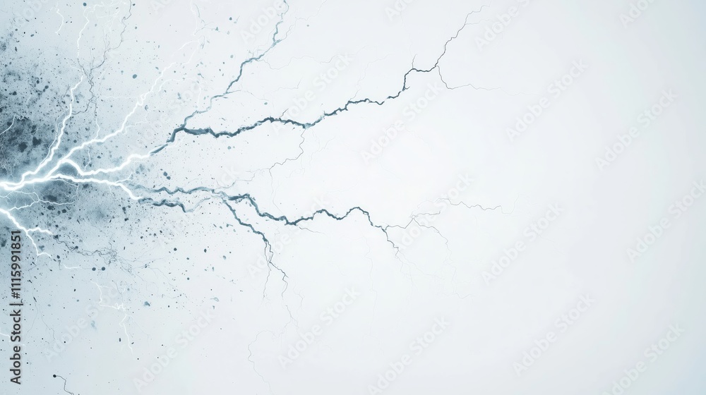 Wall mural a scene full of lightning and electric rays isolated on a empty plain clean light background
