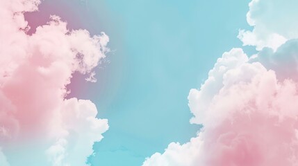 Fototapeta premium Pink and Sky Blue Valentine's Day Pink Background 