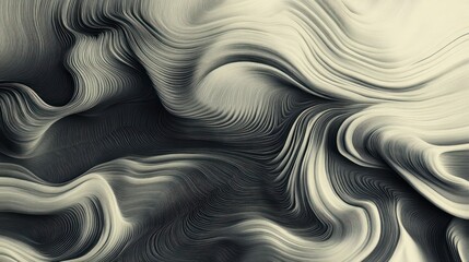 Naklejka premium Abstract Swirling Monochrome Waves: A Digital Art Piece