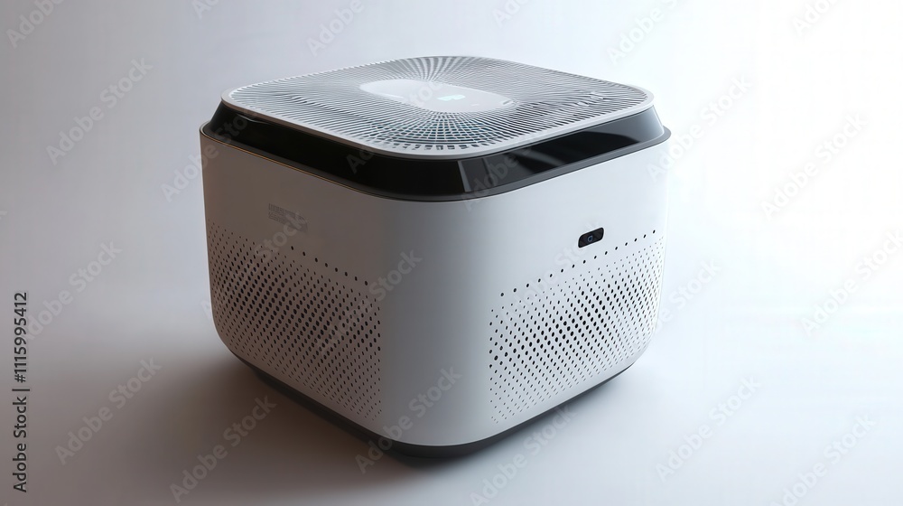 Poster an air purifier with intelligent sensors that detect air quality and adjust automatically.