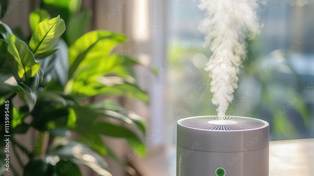 Poster an air purifier with intelligent sensors that detect air quality and adjust automatically.