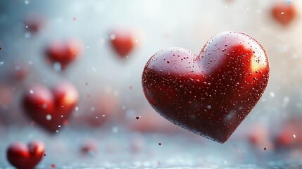Obraz premium Enchanting Floating Hearts Symbolizing Love and Affection