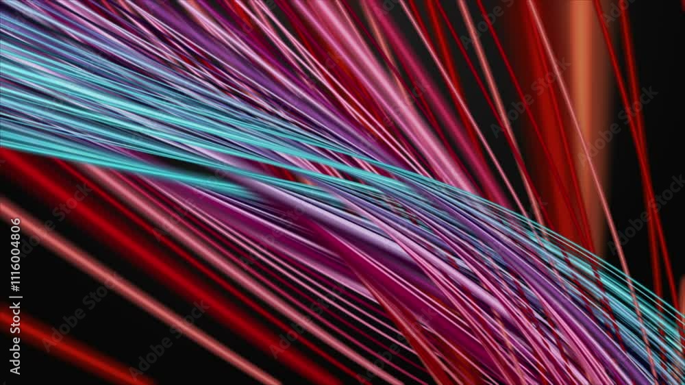 Aufkleber fantastic video animation with stripe wave object in slow motion, 4096x2304 loop 4k