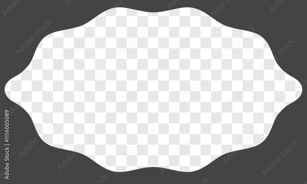 Aufkleber black waves border frame. empty shape for text of image. vector illustration