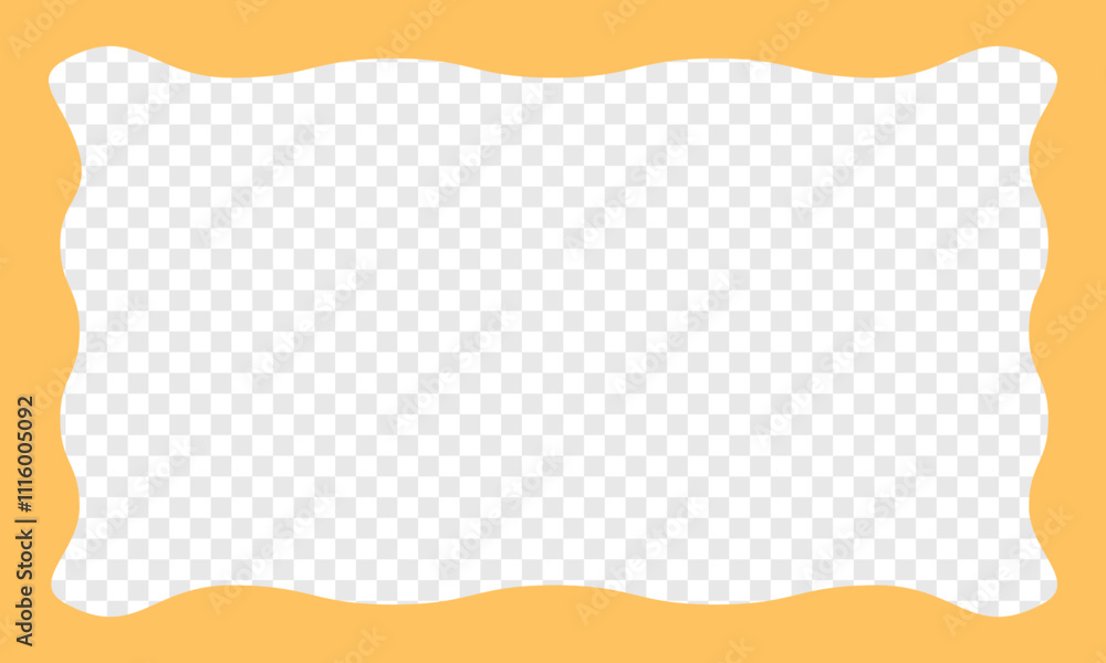 Poster yellow waves border frame. empty shape for text of image. vector illustration